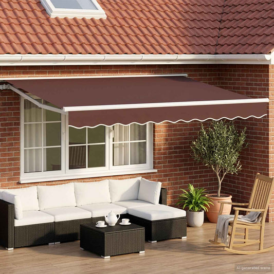 Tettuccio Elettrico Retrattile Marrone e bianco 3,5 x 2,5 m | homemem39