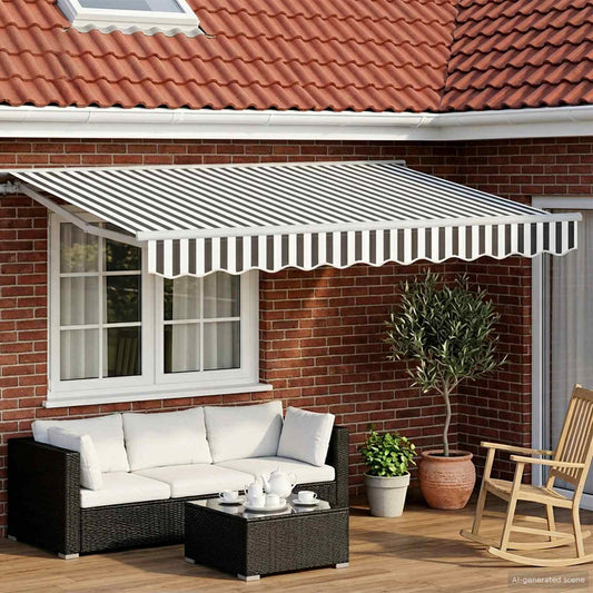 Tettuccio Elettrico Retrattile Antracite e Bianco 3,5 x 2,5 m | homemem39