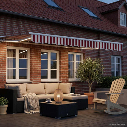 Tettuccio Elettrico Retrattile Rosso e Bianco 3,5 x 2,5 m | homemem39