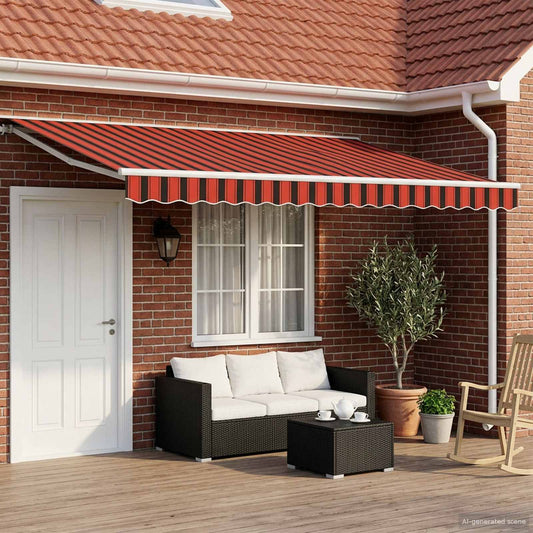 Tettuccio Elettrico Retrattile Arancione, Nero e Bianco 4 × 3 m - homemem39