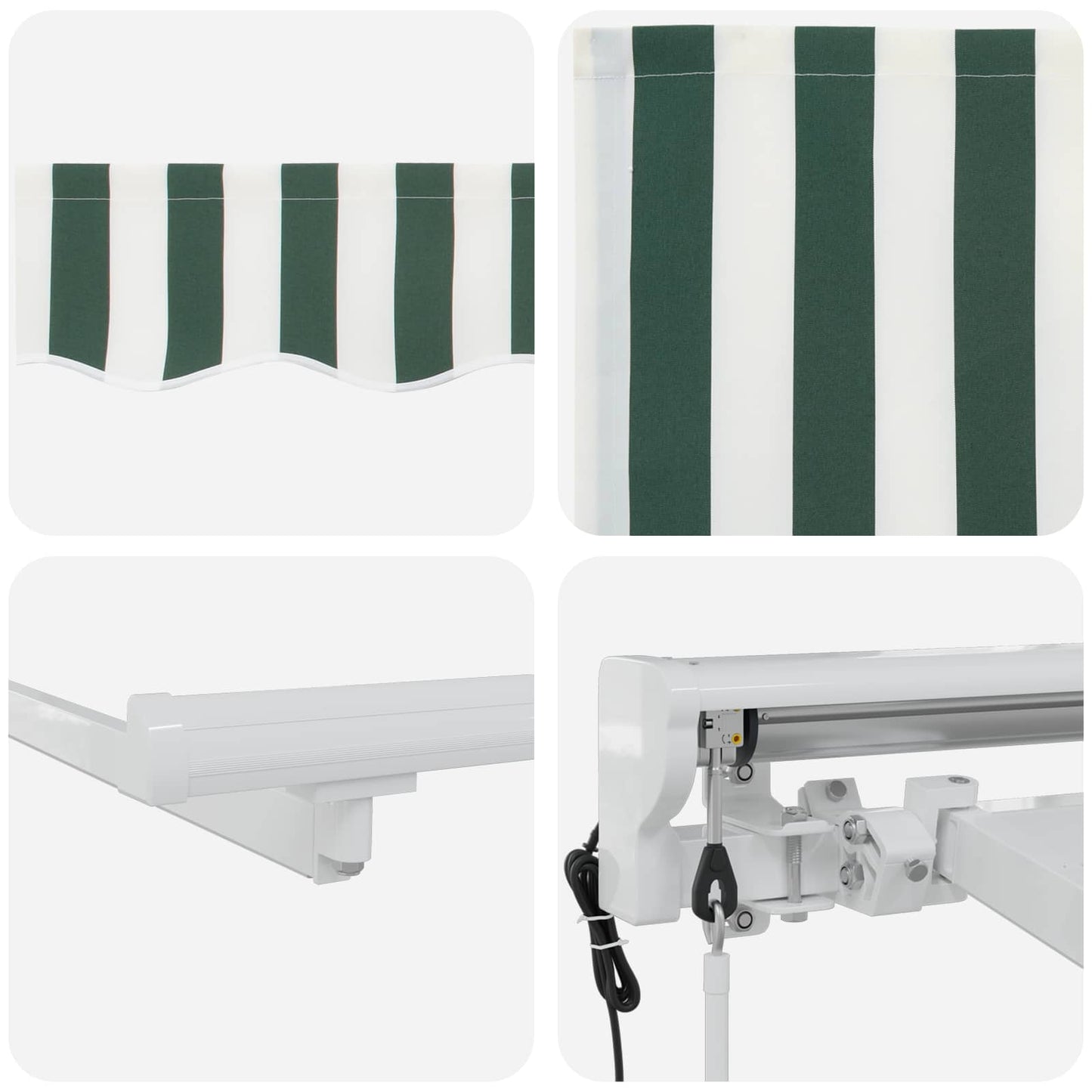 Tettuccio Elettrico Retrattile Verde e Bianco 4 × 3,5 m | homemem39