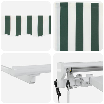 Tettuccio Elettrico Retrattile Verde e Bianco 4,5 × 3 m | homemem39