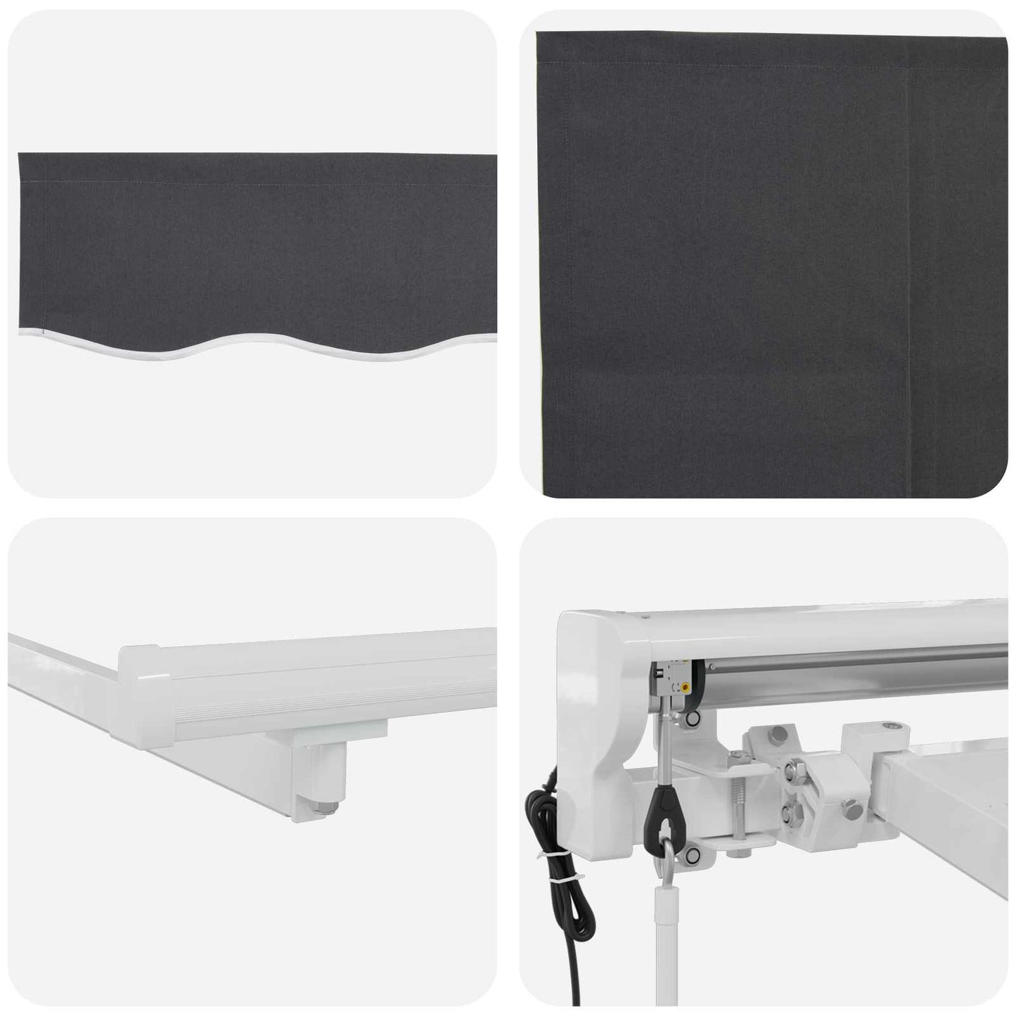 Tettuccio Elettrico Retrattile Antracite e Bianco 4,5 × 3,5 m | homemem39