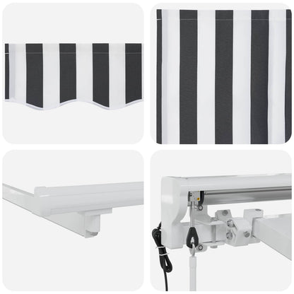Tettuccio Elettrico Retrattile Antracite e Bianco 4,5 × 3,5 m | homemem39