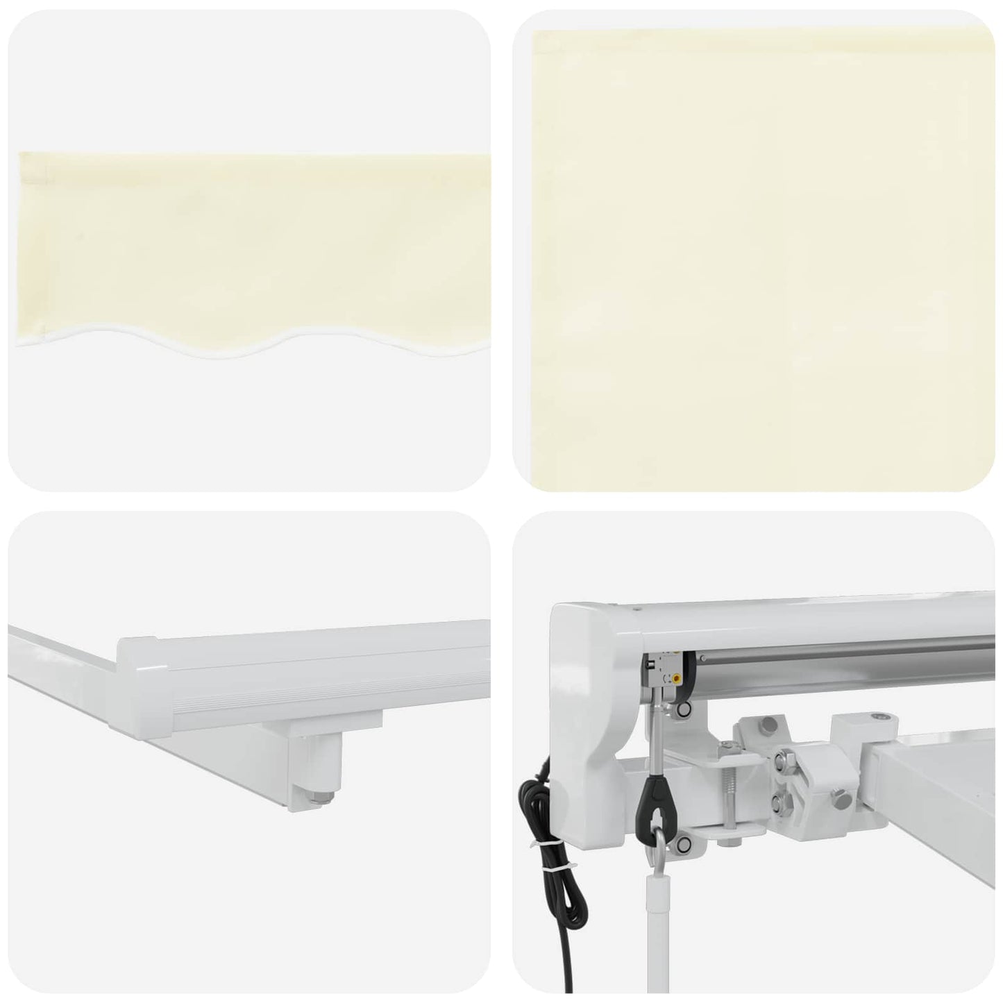 Tettuccio Elettrico Retrattile Crema e Bianco 5 x 3 m | homemem39