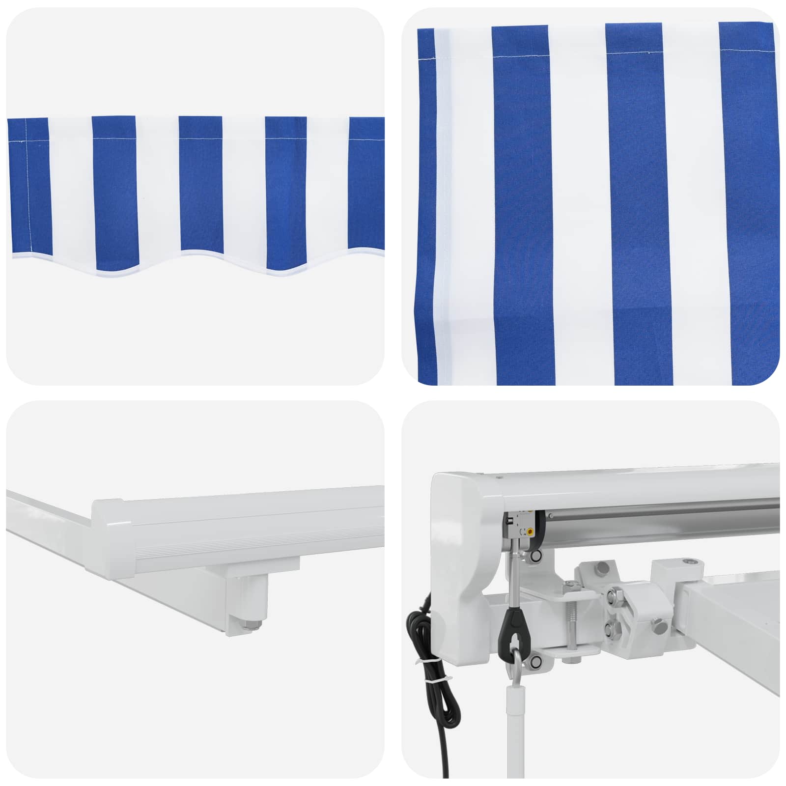 Tettuccio Elettrico Retrattile Blu e Bianco 5 × 3,5 m | homemem39