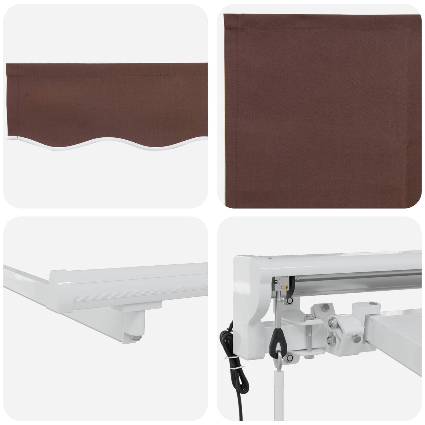 Tettuccio Elettrico Retrattile Marrone e bianco 5 × 3,5 m | homemem39