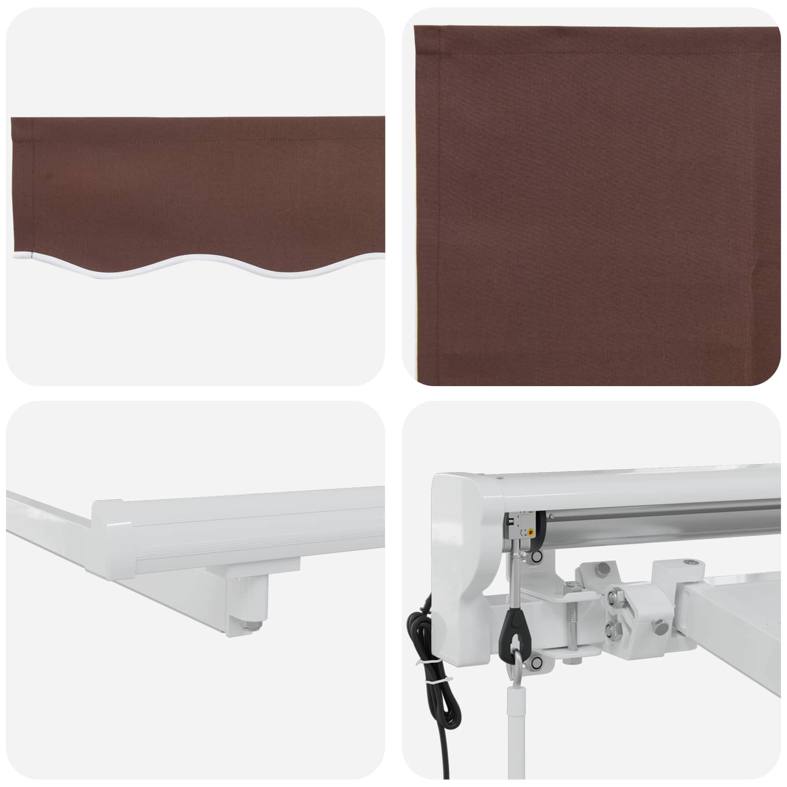 Tettuccio Elettrico Retrattile Marrone e bianco 5 × 3,5 m | homemem39