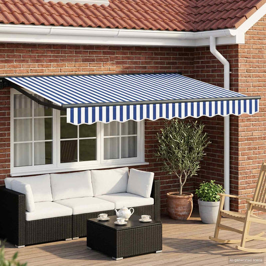 Tettuccio Elettrico Retrattile Blu, Bianco, Antracite 3,5 x 2 m | homemem39