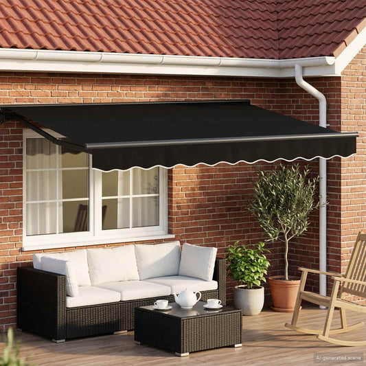 Tettuccio Elettrico Retrattile Nero e antracite 3 x 2,5 m | homemem39