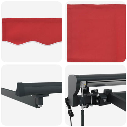 Tettuccio Elettrico Retrattile Rosso e Antracite 3 x 2,5 m | homemem39