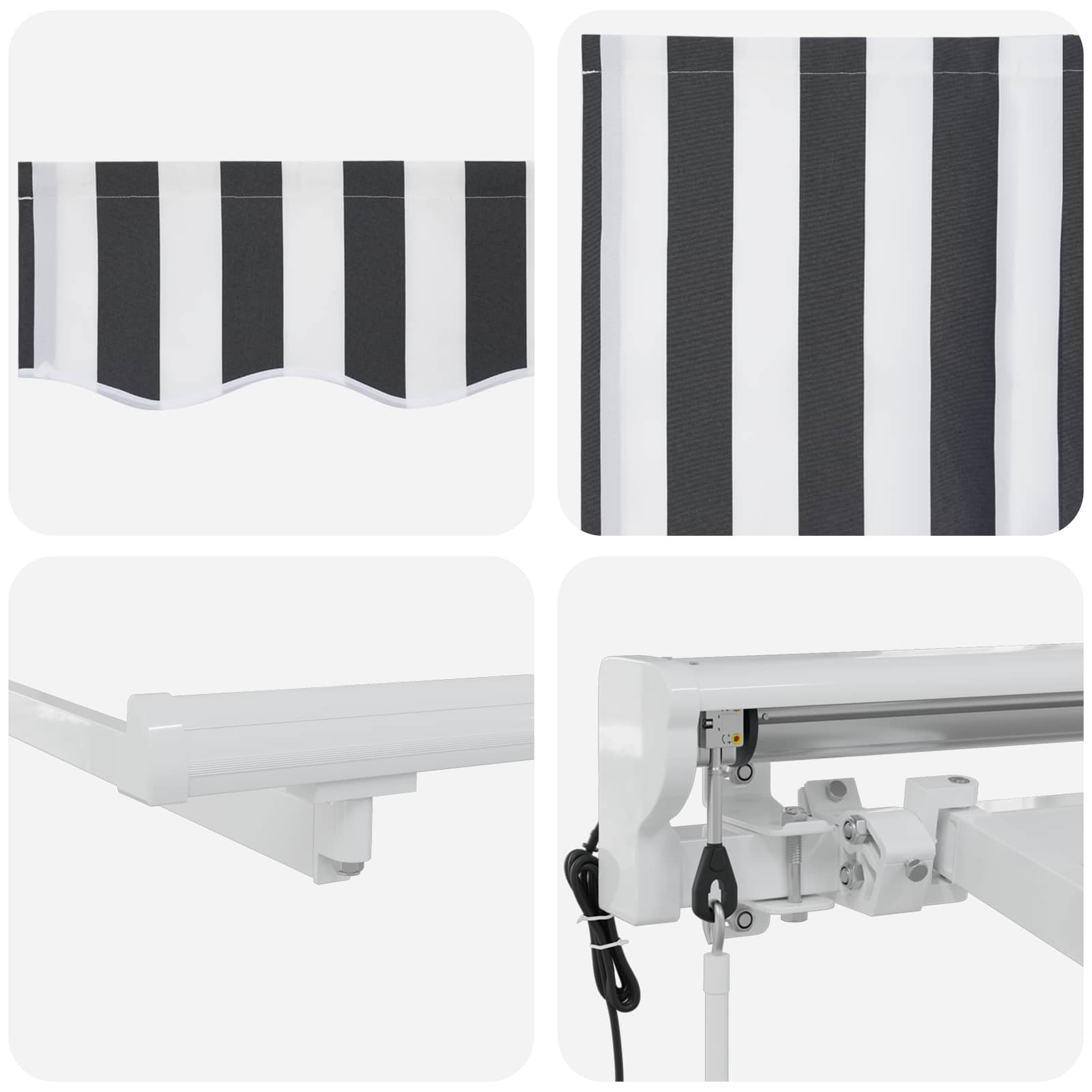 Tettuccio Elettrico Retrattile Antracite e Bianco 2,5 x 2 m | homemem39