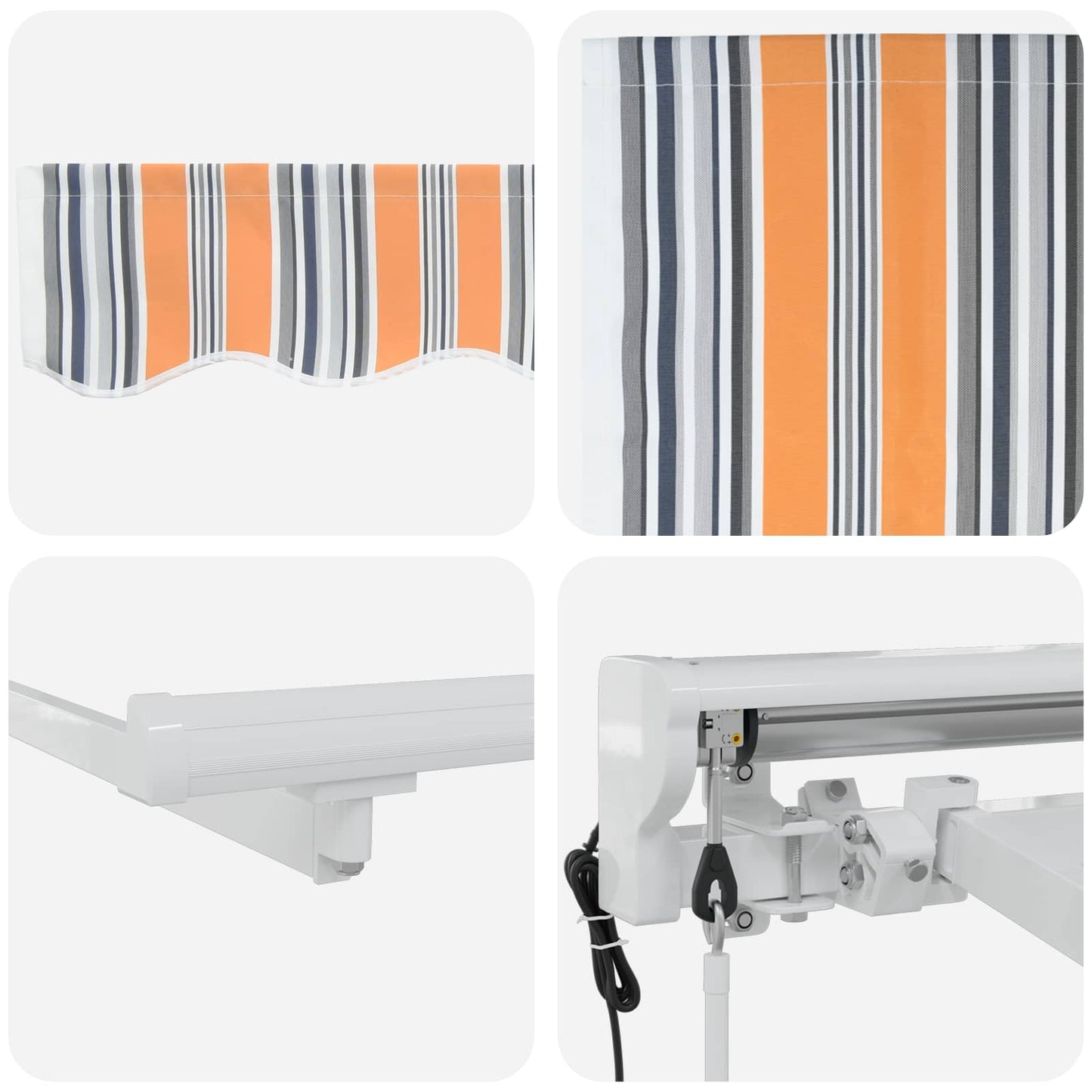 Tettuccio Elettrico Retrattile Blu, Arancione, Bianco 3,5 x 2 m | homemem39