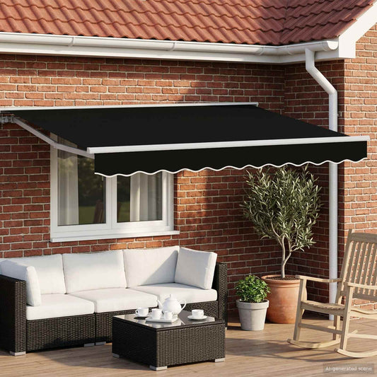Tettuccio Elettrico Retrattile Nero e Bianco 3 x 2,5 m - homemem39