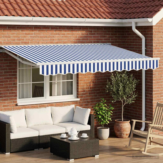 Tettuccio Elettrico Retrattile Blu e Bianco 3,5 x 2,5 m | homemem39