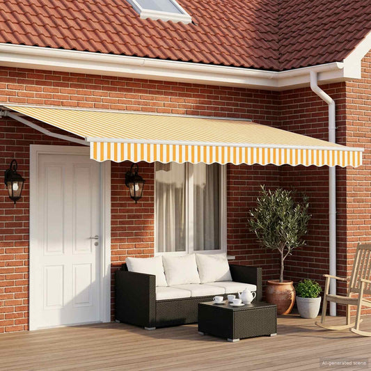 Tettuccio Elettrico Retrattile Giallo e Bianco 4,5 × 3 m | homemem39