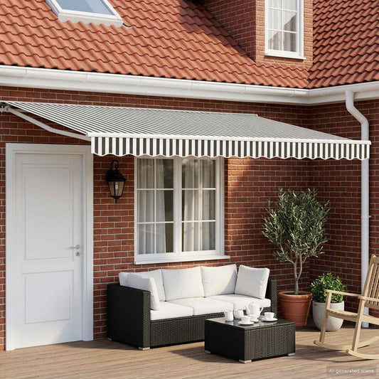 Tettuccio Elettrico Retrattile Antracite e Bianco 5 x 3 m | homemem39