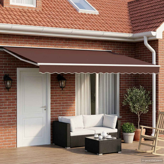 Tettuccio Elettrico Retrattile Marrone e bianco 5 × 3,5 m | homemem39