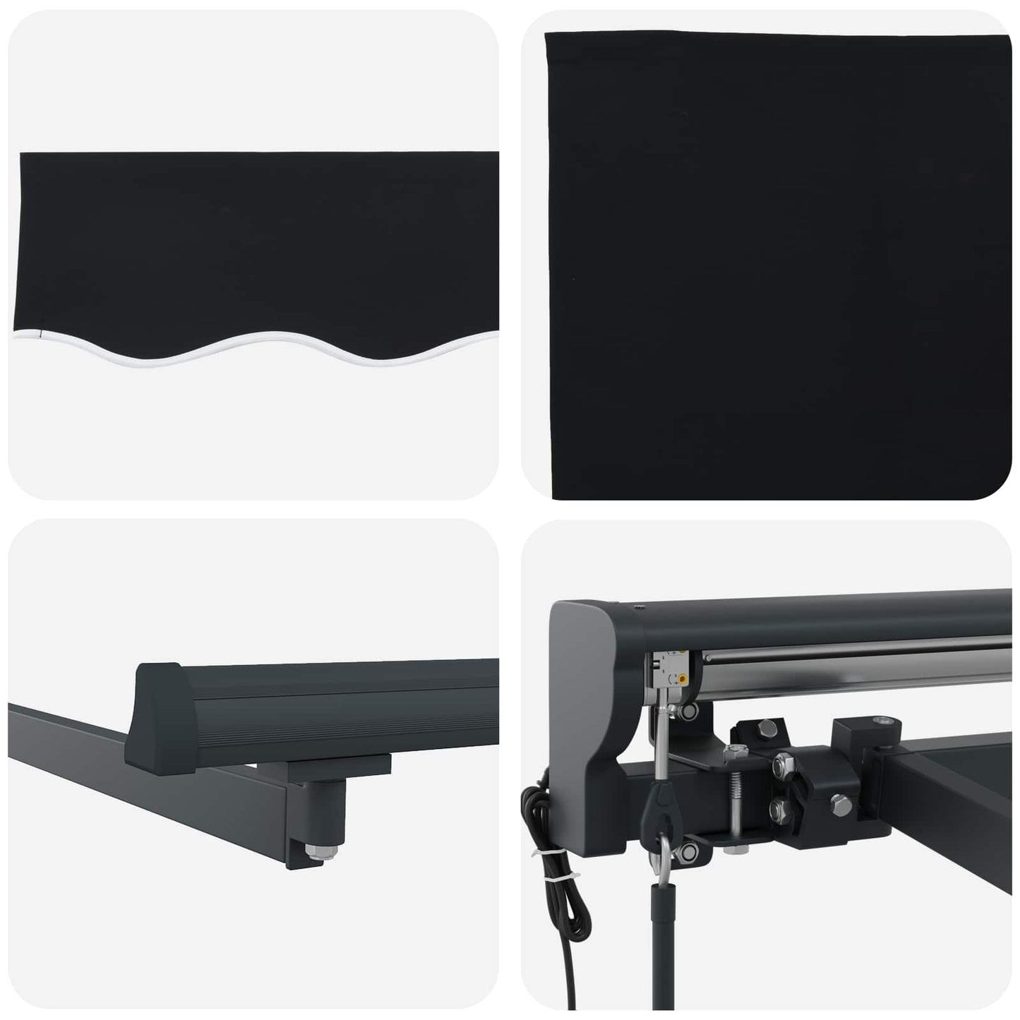 Tettuccio Elettrico Retrattile Nero e antracite 3 x 2,5 m | homemem39