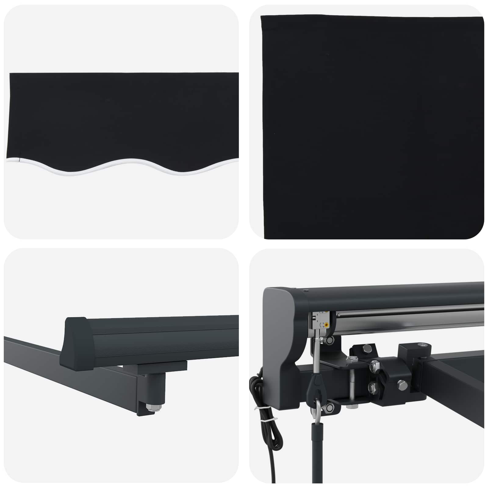 Tettuccio Elettrico Retrattile Nero e antracite 3 x 2,5 m | homemem39