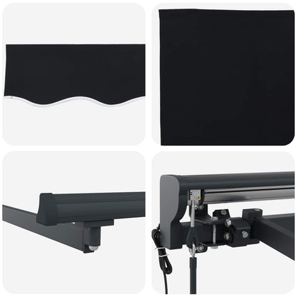 Tettuccio Elettrico Retrattile Nero e antracite 3 x 2,5 m | homemem39