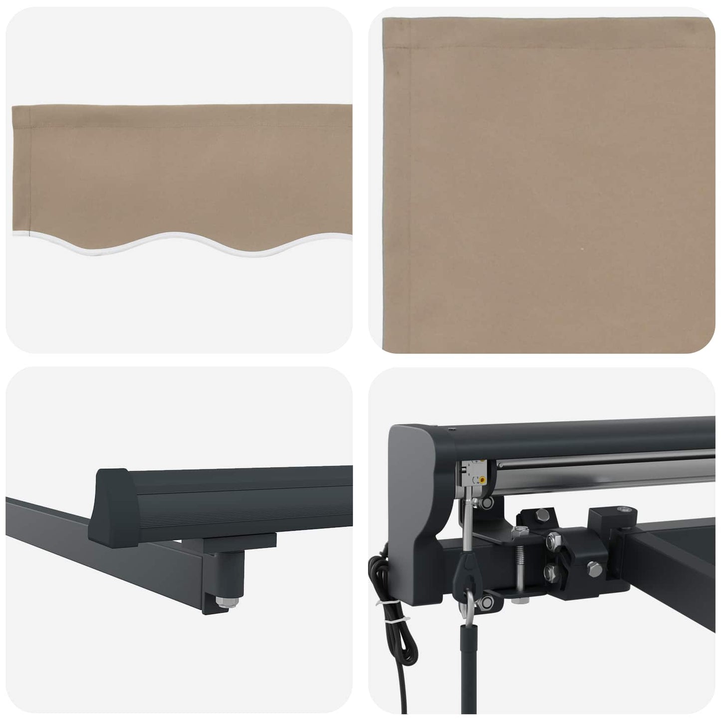 Tettuccio Elettrico Retrattile Beige e Antracite 3 x 2,5 m
