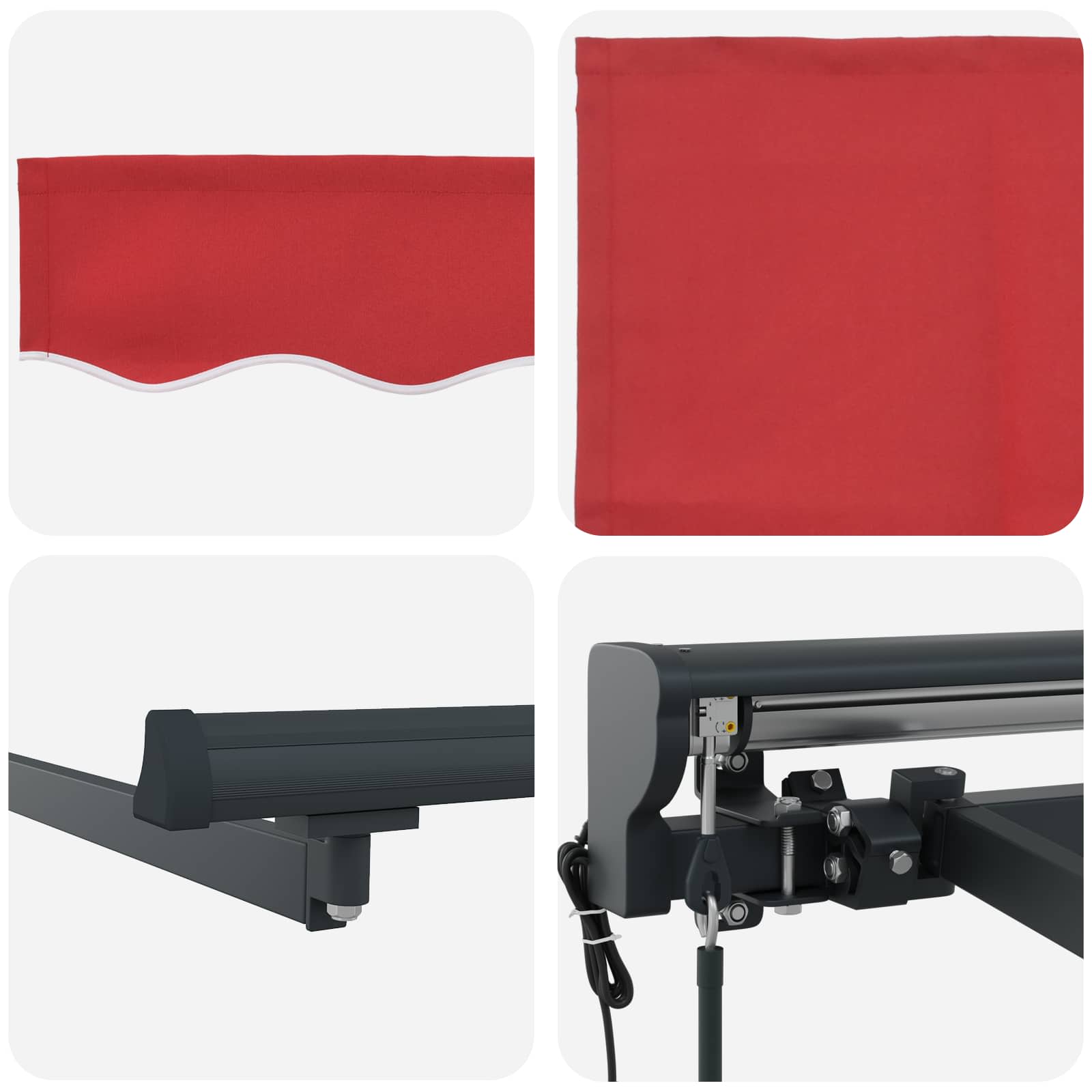 Tettuccio Elettrico Retrattile Rosso e Antracite 3 x 2,5 m | homemem39