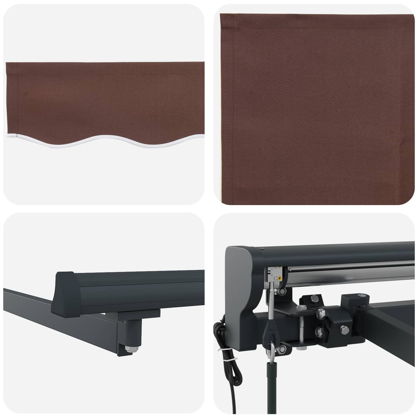 Tettuccio Elettrico Retrattile Marrone e Antracite 3,5 x 2,5 m | homemem39