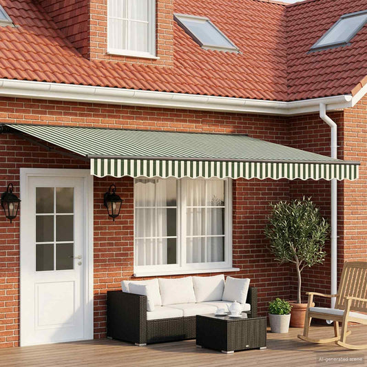Tettuccio Elettrico Retrattile Verde, Bianco, Antracite 4 × 3 m | homemem39