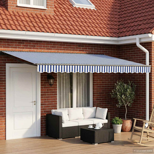 Tettuccio Elettrico Retrattile Blu, Bianco, Antracite 4,5 × 3 m | homemem39