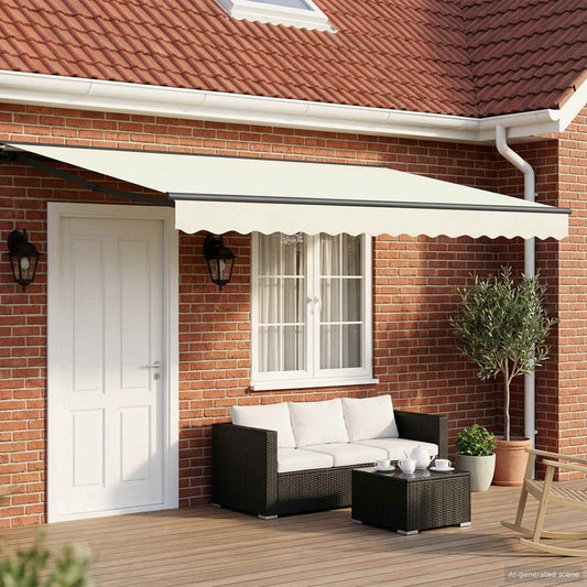 Tettuccio Elettrico Retrattile Crema e Antracite 5 × 3,5 m | homemem39