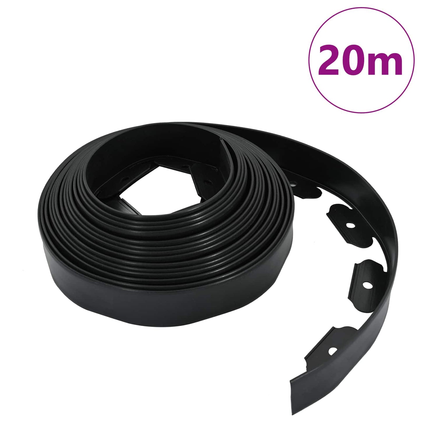 Bordure per prato Nero 2000 x 4 x 5 cm Plastica | homemem39