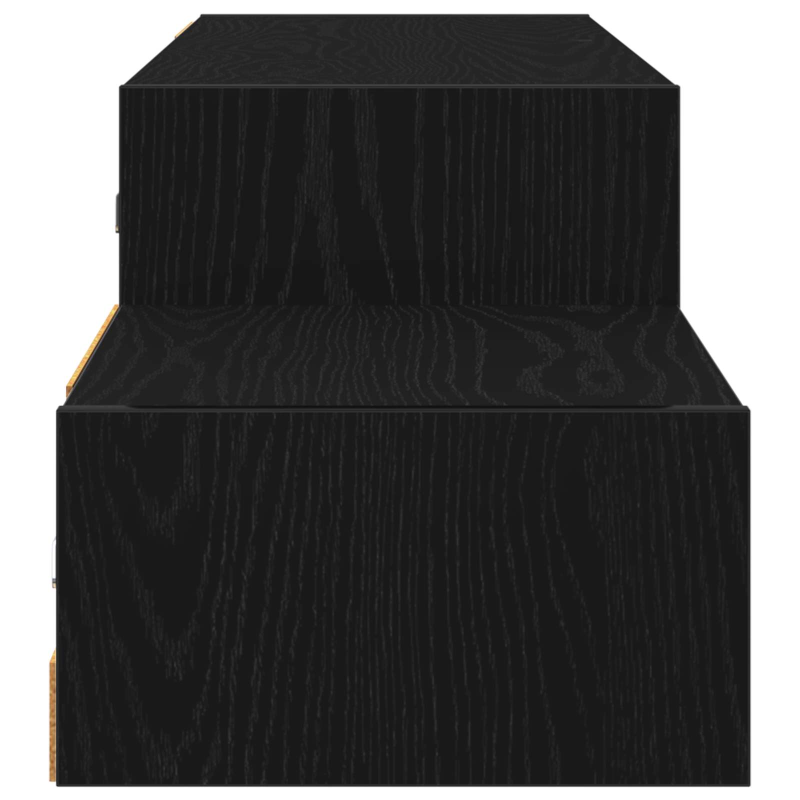 Mobile TV da Parete A parete Rovere Nero 150 x 28 x 26 cm | homemem39