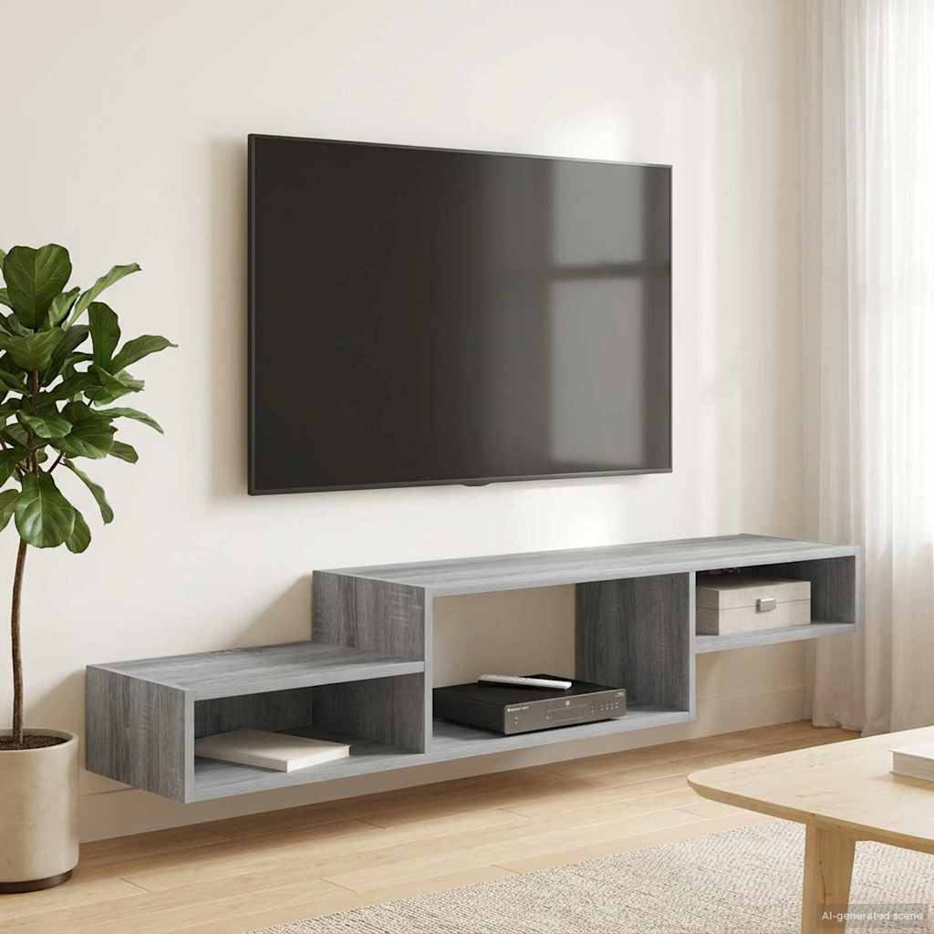 Mobile TV da Parete A parete Sonoma grigio 150 x 28 x 26 cm | homemem39