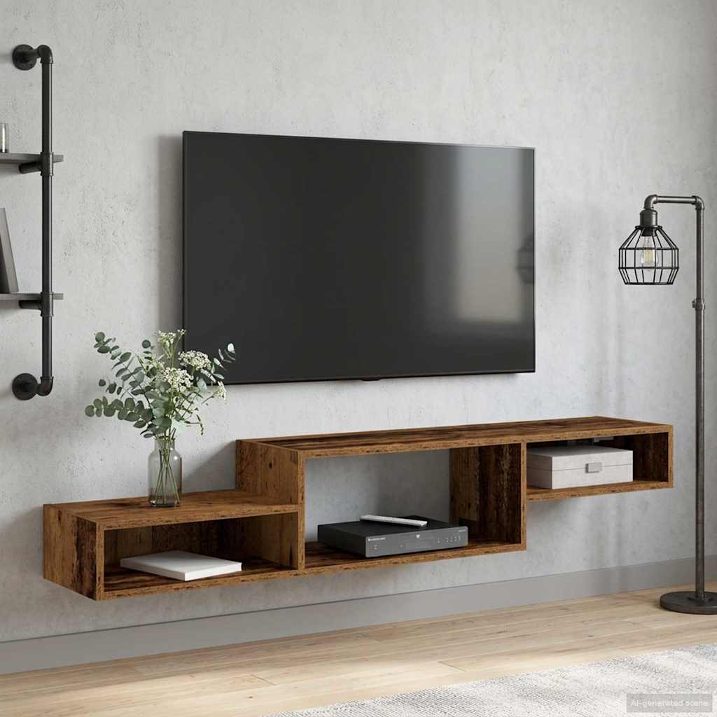 Mobile TV da Parete A parete Legno antico 150 x 28 x 26 cm | homemem39