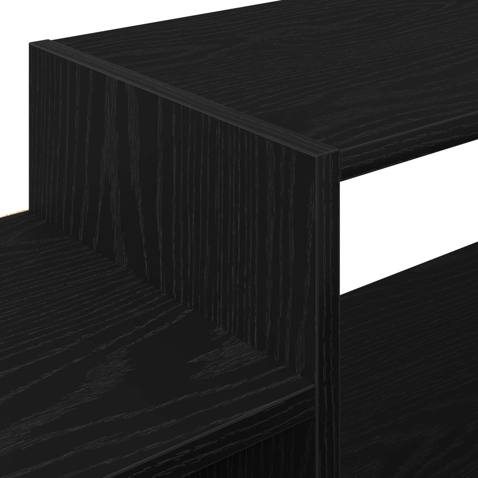 Mobile TV da Parete A parete Rovere Nero 140 x 28 x 21 cm | homemem39