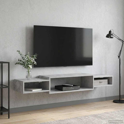 Mobile TV da Parete A parete Grigio Cemento 140 x 28 x 21 cm | homemem39
