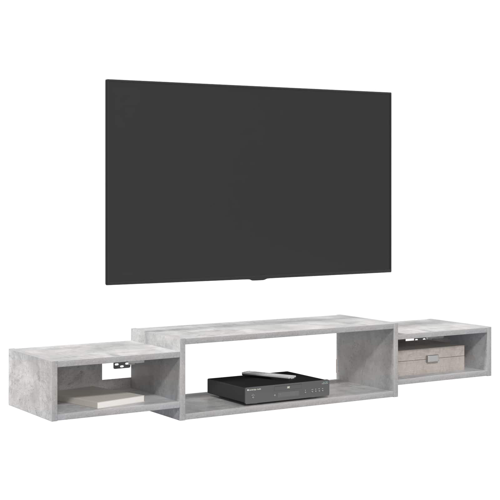 Mobile TV da Parete A parete Grigio Cemento 140 x 28 x 21 cm | homemem39