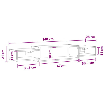 Mobile TV da Parete A parete Grigio Cemento 140 x 28 x 21 cm | homemem39