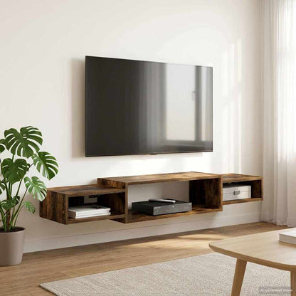 Mobile TV da Parete A parete Rovere Fumo 140 x 28 x 21 cm | homemem39