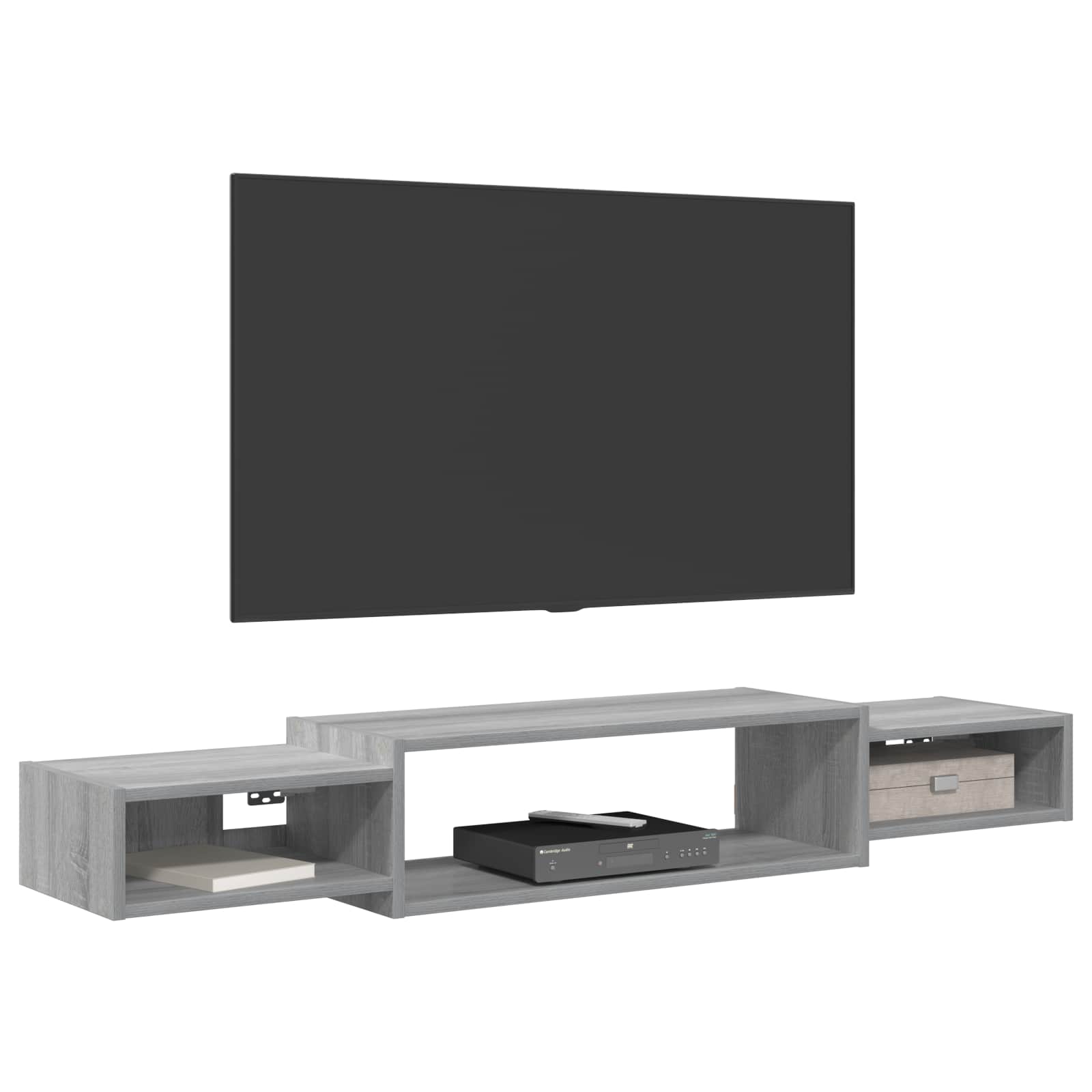 Mobile TV da Parete A parete Sonoma grigio 140 x 28 x 21 cm | homemem39