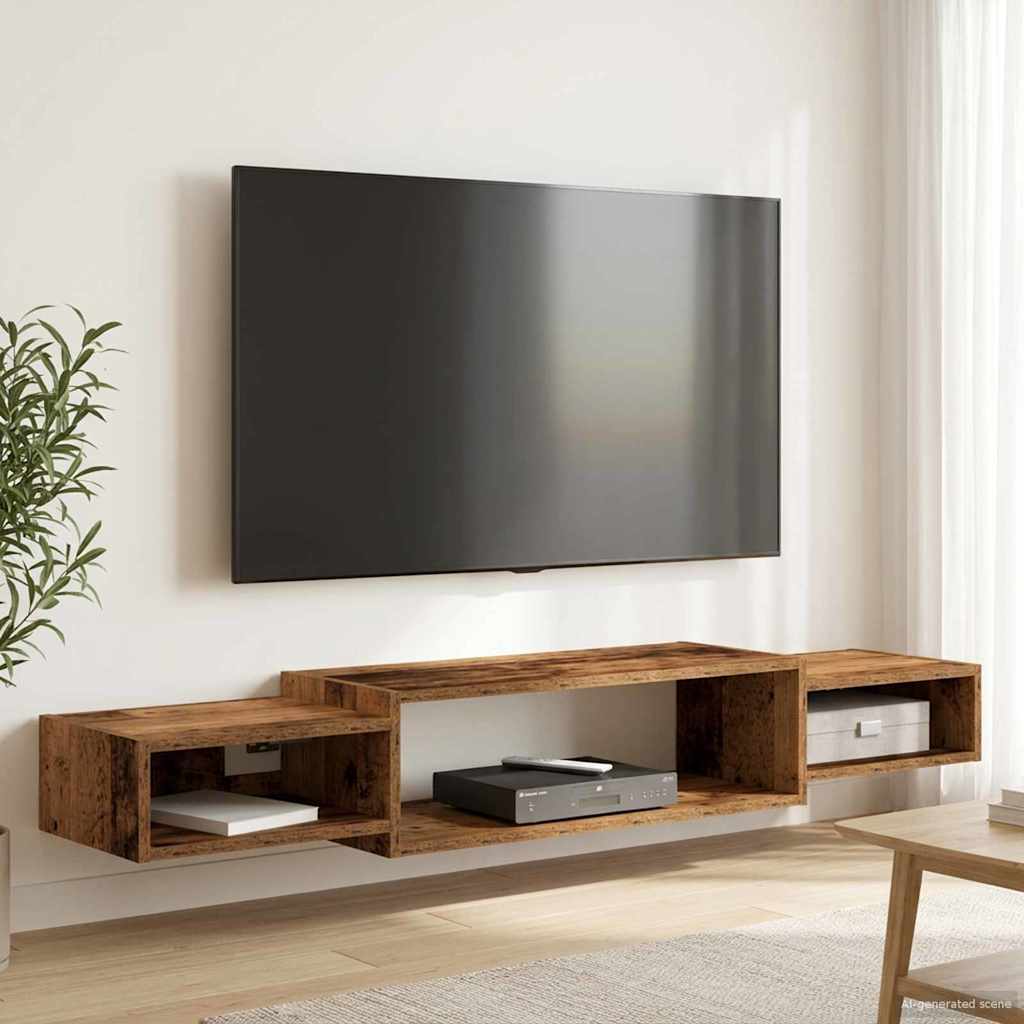 Mobile TV da Parete A parete Legno antico 140 x 28 x 21 cm | homemem39