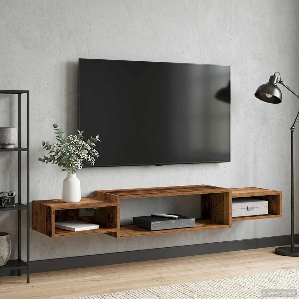 Mobile TV da Parete A parete Legno antico 140 x 28 x 21 cm | homemem39