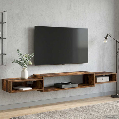 Mobile TV da Parete A parete Rovere Fumo 180 x 28 x 21 cm | homemem39