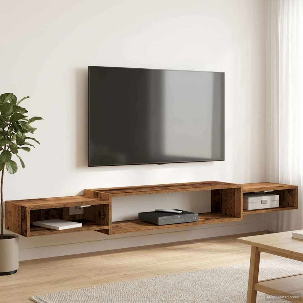 Mobile TV da Parete A parete Legno antico 180 x 28 x 21 cm | homemem39