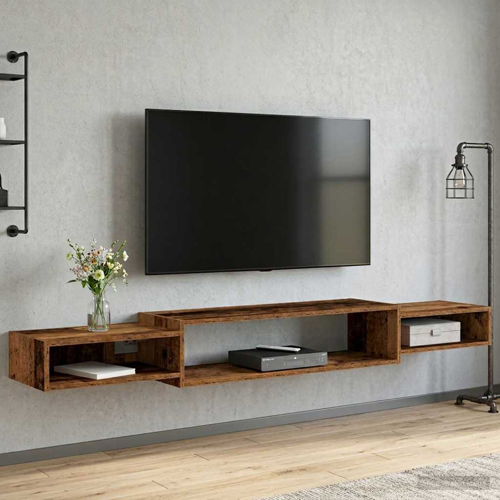 Mobile TV da Parete A parete Legno antico 180 x 28 x 21 cm | homemem39