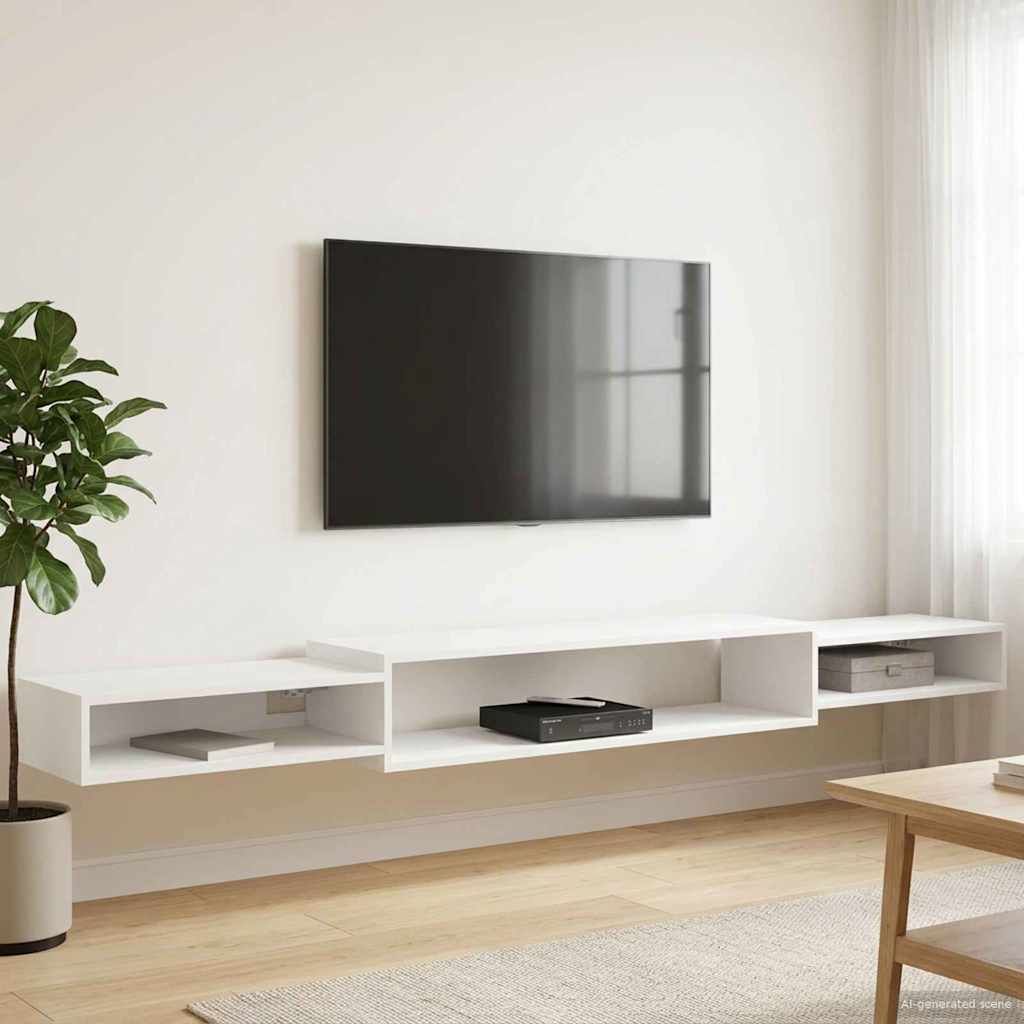 Mobile TV da Parete A parete Bianco 220 x 28 x 21 cm | homemem39