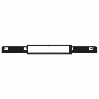 Mobile TV da Parete A parete Rovere Nero 220 x 28 x 21 cm | homemem39