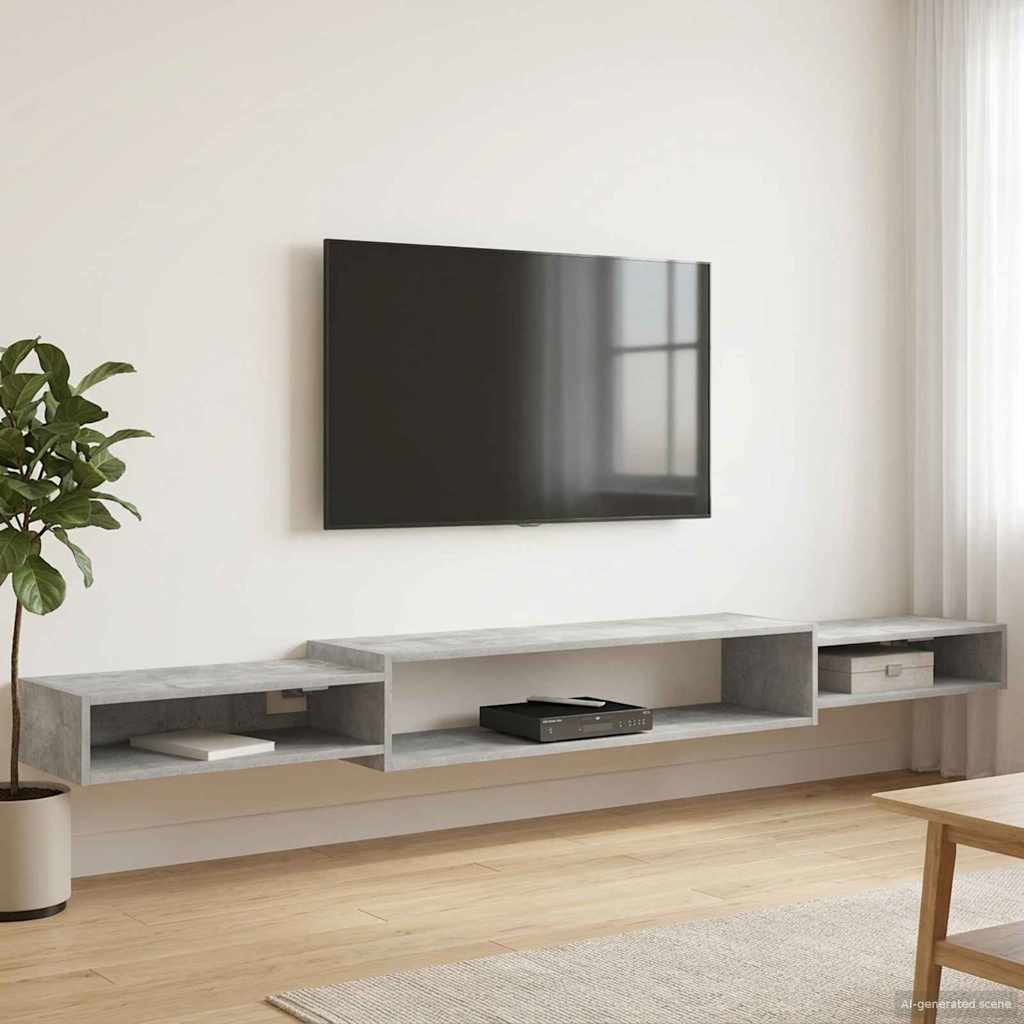Mobile TV da Parete A parete Grigio Cemento 220 x 28 x 21 cm | homemem39