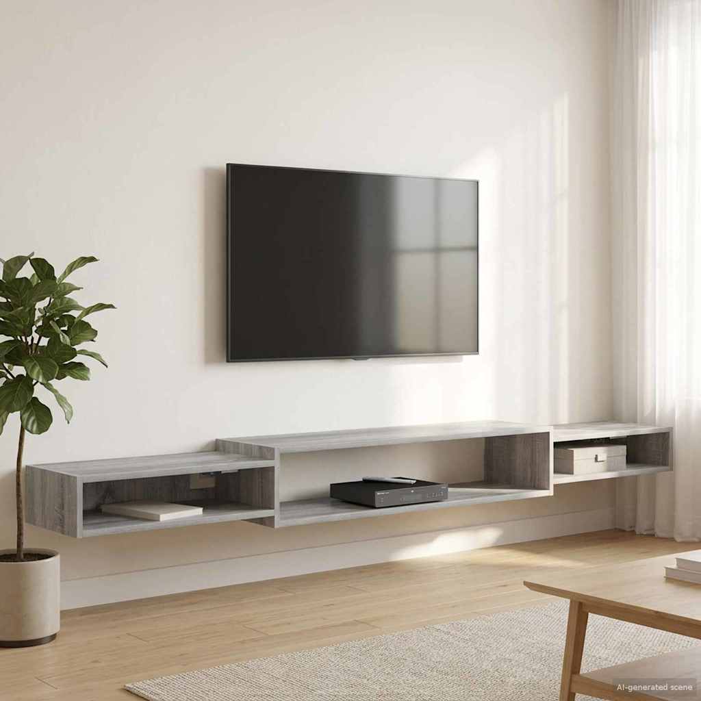 Mobile TV da Parete A parete Sonoma grigio 220 x 28 x 21 cm | homemem39